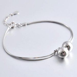 *NEW 925 Sterling Silver Double Bell Bracelet